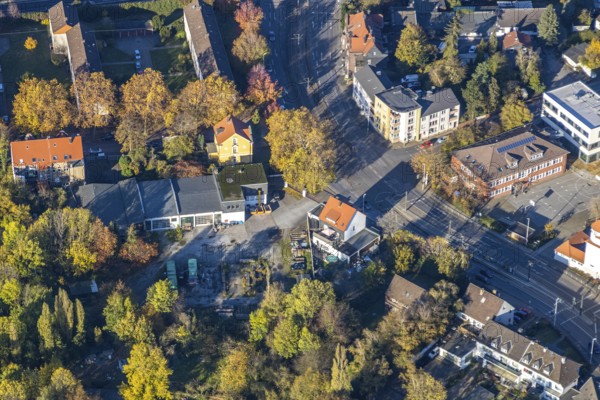 Aerial view, Oberhausener Straße, Breuer Holzhandel, Städt. Grundschule an der Augustastraße,