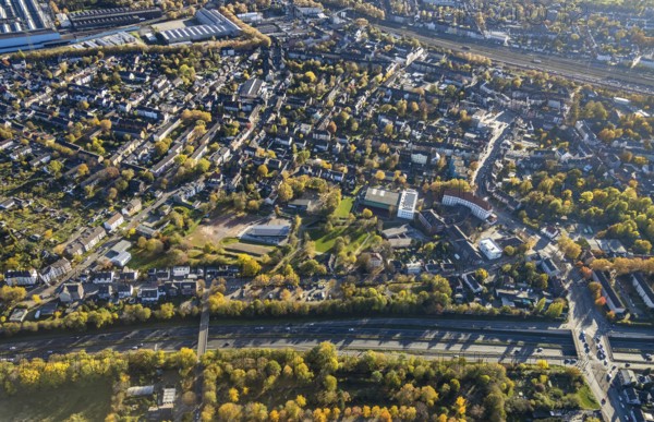 Aerial view, sports field Von-der-Tann-Straße, new sports park Styrum with park of the Feldmann
