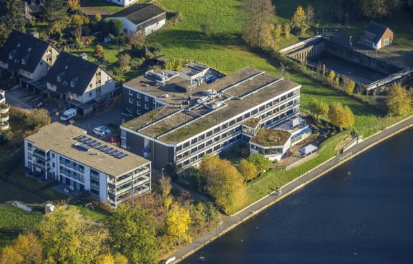 Aerial view, Haus Ruhrgarten, Mendener Straße, river Ruhr, Menden and Ickten, Mülheim an der Ruhr,