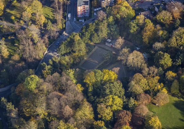 Aerial view, open-air stage Mülheim, Altstadt I - Südwest, Mülheim an der Ruhr, Ruhr area, North