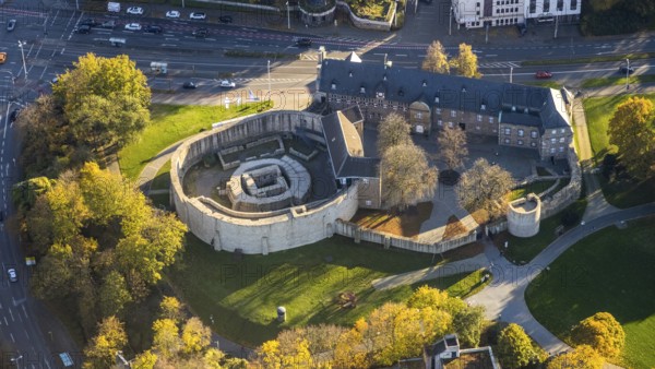 Aerial view, Broich Castle, Broich - East, Mülheim an der Ruhr, Ruhr area, North Rhine-Westphalia,