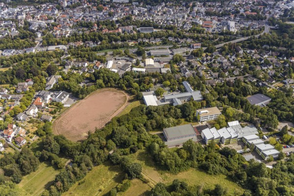 Aerial view, Windthorststraße school centre, Städt. Comprehensive school Menden, school Am Gelben