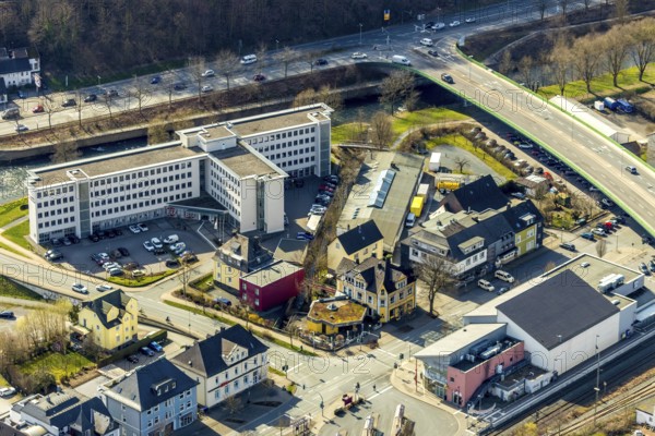 Aerial photo, employment agency, Meschede, Sauerland, North Rhine-Westphalia, Germany, employment