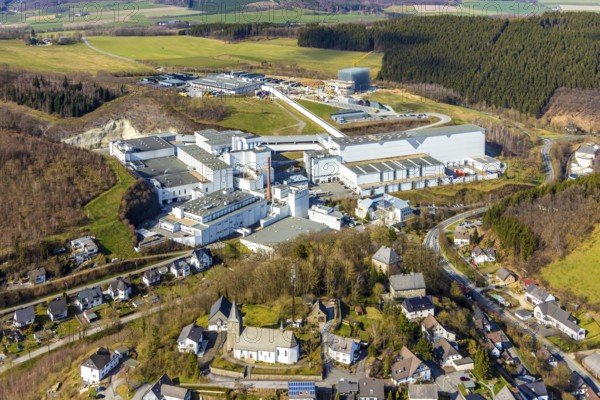 Aerial view, Brewery C.& A. VELTINS GmbH & Co. KG, new construction high-bay warehouse,