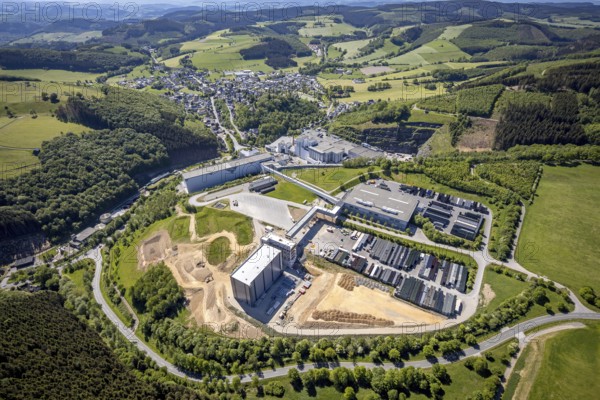 Aerial view, Brewery C.& A. VELTINS GmbH & Co. KG, new construction high-bay warehouse,