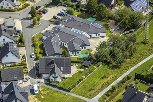 Aerial photo, AWO Kindergarten Kleine Wolke, Schwester-Luziana-Straße, Meschede, Sauerland,