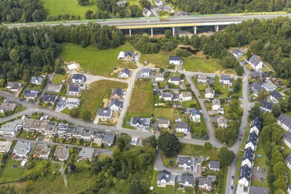 Aerial view, construction site new development area SchuÌˆtzenhaus-Nord, Liegnitzer Straße,