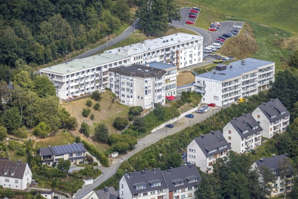 Aerial view, DRK Seniorenzentrum Bernhard-Salzmann-Haus, Meschede, Sauerland, Hochsauerlandkreis,