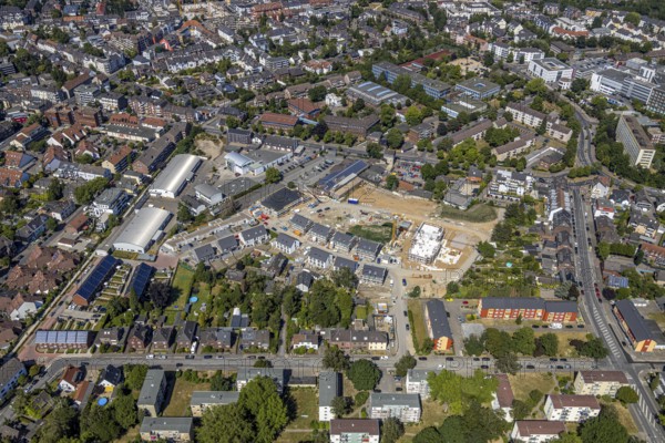 Aerial photo, new development area, construction project Teutonenstraße, Vinn, Mörs, Ruhr area,