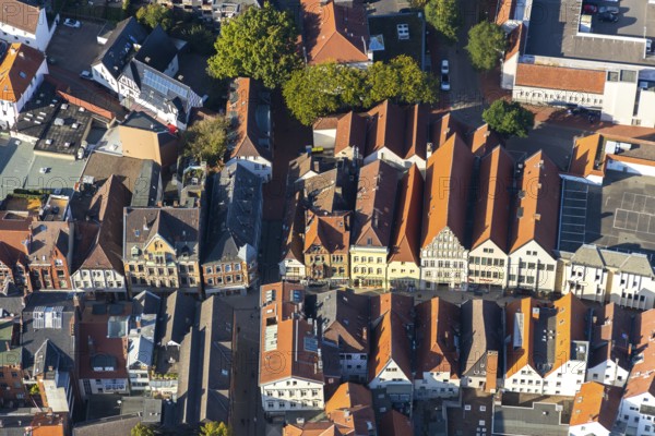 Aerial view, old town, city centre, Minden, Ostwestfalen-Lippe, OWL, North Rhine-Westphalia,