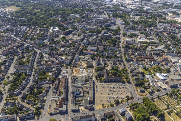Aerial view, Horten C&A wasteland, new construction of 139 rental flats, Mörs, Ruhr area, North