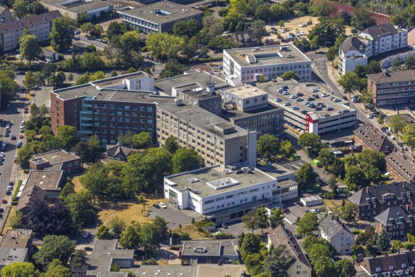Aerial photo, St. Josef Hospital, Asberg, Mörs, Ruhr area, North Rhine-Westphalia, Germany, DE,