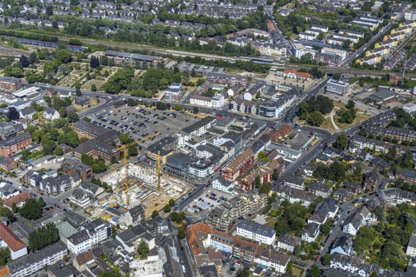 Aerial view, Horten C&A wasteland, new construction of 139 rental flats, Mörs, Ruhr area, North