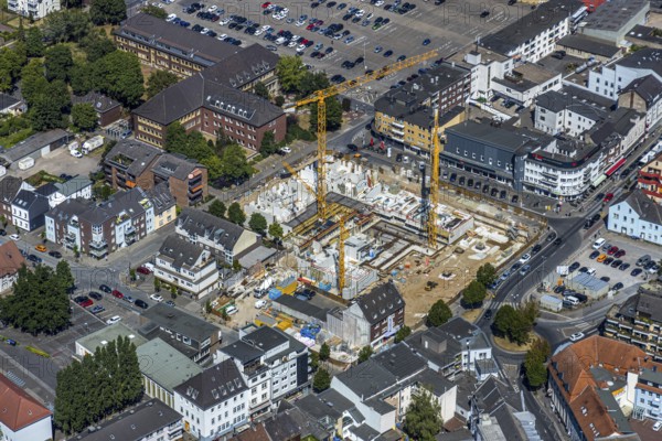 Aerial view, Horten C&A wasteland, new construction of 139 rental flats, Mörs, Ruhr area, North