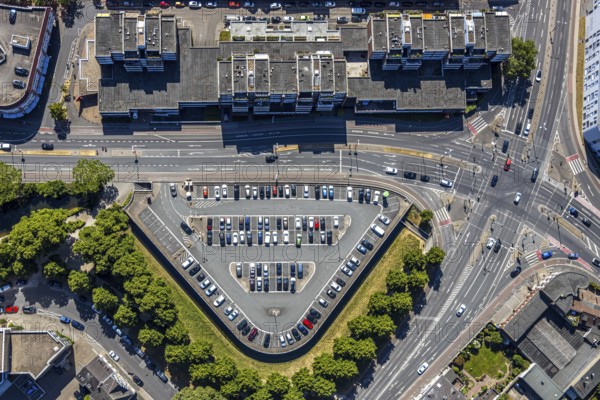 Aerial view, Wallzentrum, shopping centre, Neuer Wall, Rheinbergstraße, Unterwallstraße, car park