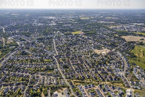 Aerial view, overview Meerbeck, Mörs, Ruhr area, North Rhine-Westphalia, Germany, DE, Europe,