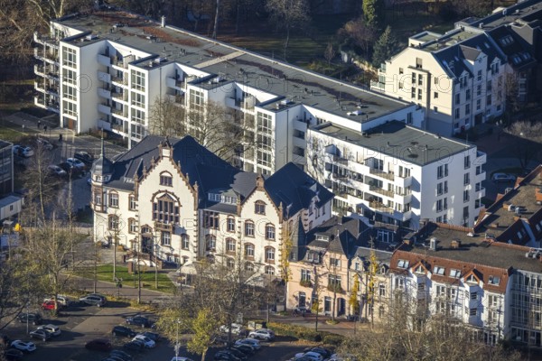 Aerial photograph, district stand house, Mörs, Ruhr area, North Rhine-Westphalia, Germany,