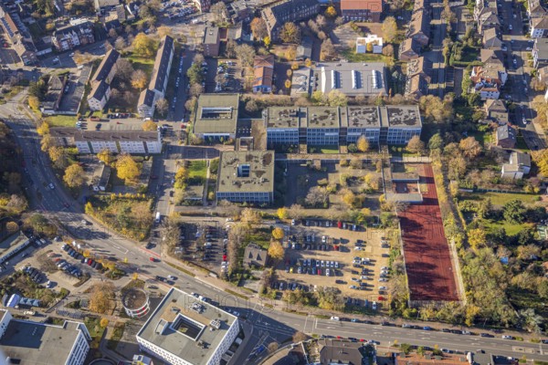 Aerial photo, Mercator Berufskolleg, Mörs, Ruhr area, North Rhine-Westphalia, Germany, An der
