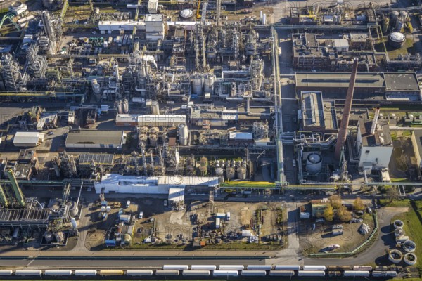 Aerial view, INEOS Solvents Gemany Mörs plant, Rheinkamp-Meerbeck, Mörs, Ruhr area, North