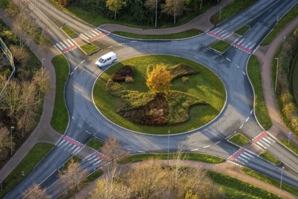 Aerial view, New roundabout Danziger Ring, Oestinghauser Straße, Soest, Soester Börde, North