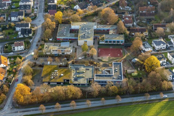 Aerial view, Bodelschwinghschule, construction site extension Jacob-Grimm-Schule, Vor dem