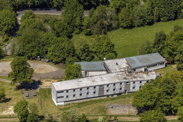 Aerial photograph, former Bergstrasse Youth Hostel, Meinerzhagen, Märkischer Kreis, Sauerland,