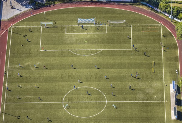 Aerial photo, Baumhofstadion, training games, Niedersprockhövel, Sprockhövel, Ruhr area, North