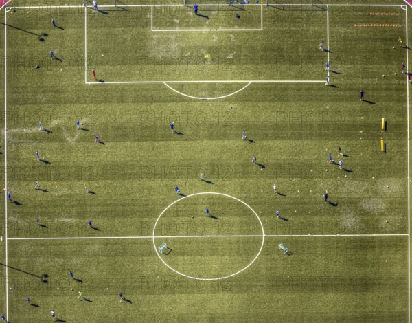 Aerial photo, Baumhofstadion, training games, Niedersprockhövel, Sprockhövel, Ruhr area, North