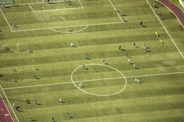 Aerial photo, Baumhofstadion, training games, Niedersprockhövel, Sprockhövel, Ruhr area, North
