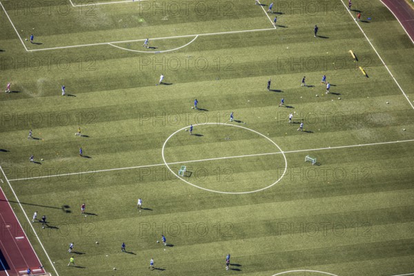 Aerial photo, Baumhofstadion, training games, Niedersprockhövel, Sprockhövel, Ruhr area, North