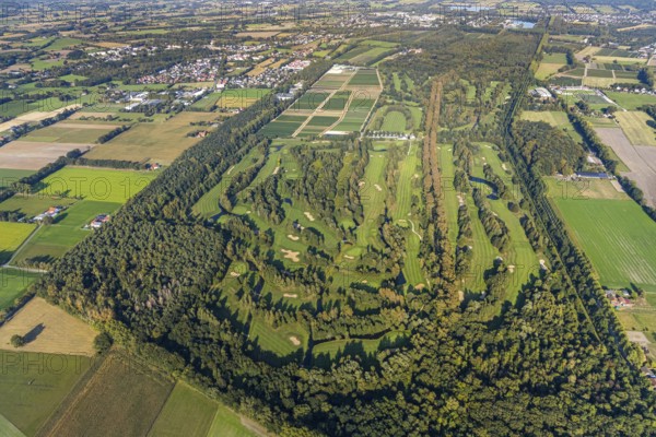 Aerial view, golf course, GolfClub Lippstadt, Lippstadt, Kreis Soest, North Rhine-Westphalia,