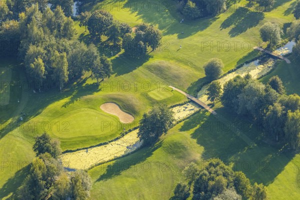 Aerial view, golf course, GolfClub Lippstadt, Lippstadt, Kreis Soest, North Rhine-Westphalia,