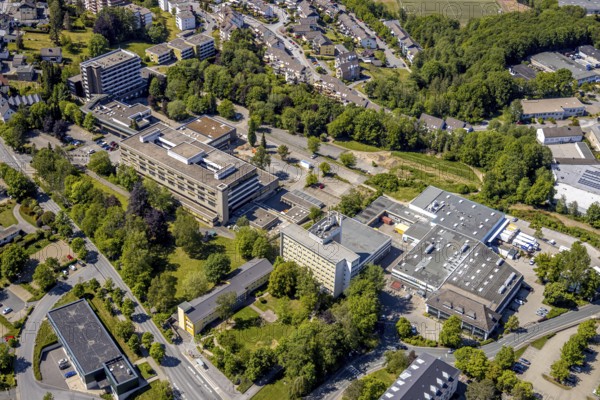 Aerial view, Klinikum Lüdenscheid - Märkische Kliniken GmbH, Lüdenscheid, Märkischer Kreis,