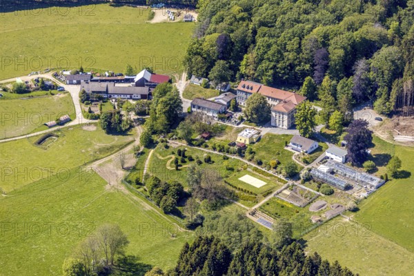 Aerial view, Fachklinik Spielwigge GmbH, Lüdenscheid, Märkischer Kreis, Sauerland, North