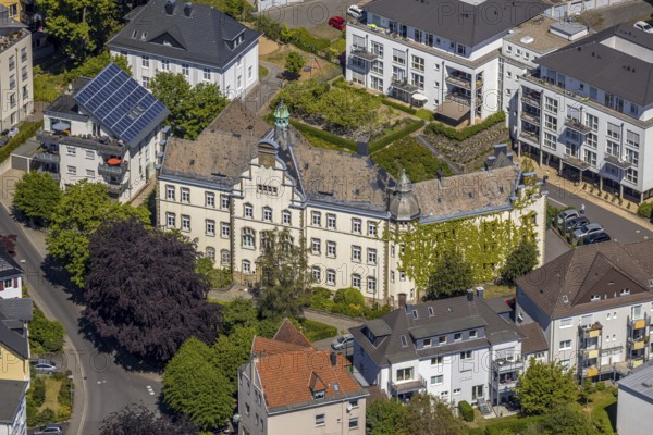 Aerial view, old district court, Lüdenscheid, Märkischer Kreis, Sauerland, North Rhine-Westphalia,