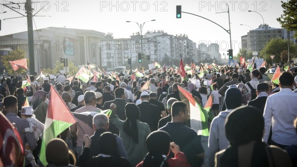Gaziantep, Türkiye – October 11, 2025: Thousands of Turkish citizens take part in a large