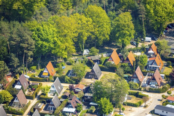 Aerial photo, holiday homes Ferienpark Wolfssee, Vehlingen, Isselburg, Lower Rhine, North