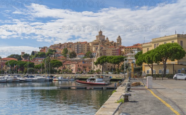 Scenery around Porto Maurizio in Oneglia, a former town in northern Italy on the Ligurian coast, in