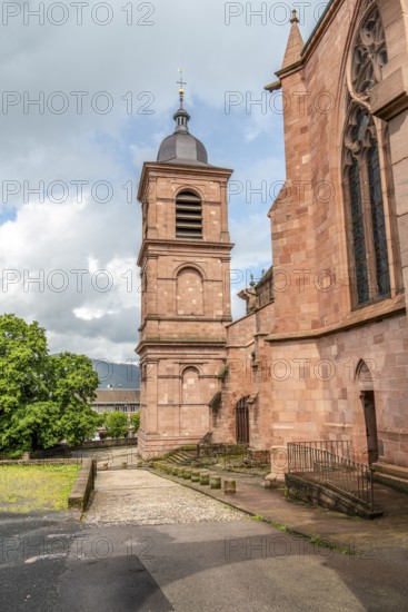 Saint-Die Cathedral in Saint-Die-des-Vosges, a commune in the Vosges department, Grand Est,