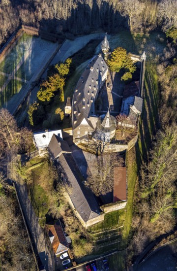 Aerial view, Hohenlimburg Castle, Hagen, Ruhr area, North Rhine-Westphalia, Germany, Alter