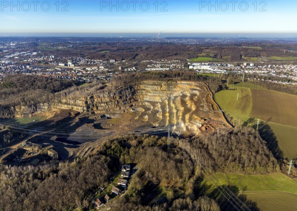 Aerial view, Steltenberg landscape conservation area, Hohenlimburg quarry, Hagen, Ruhr area, North