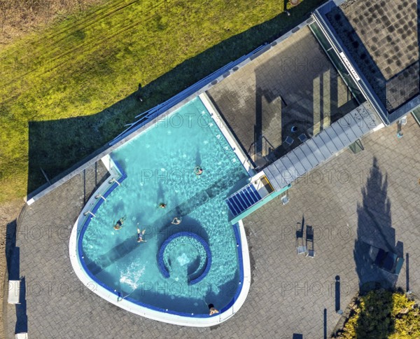 Aerial view, Westfalenbad, outdoor pool, Stadionstraße, Altenhagen, Hagen, Ruhr area, North