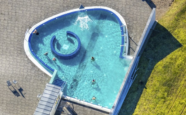 Aerial view, Westfalenbad, outdoor pool, Stadionstraße, Altenhagen, Hagen, Ruhr area, North