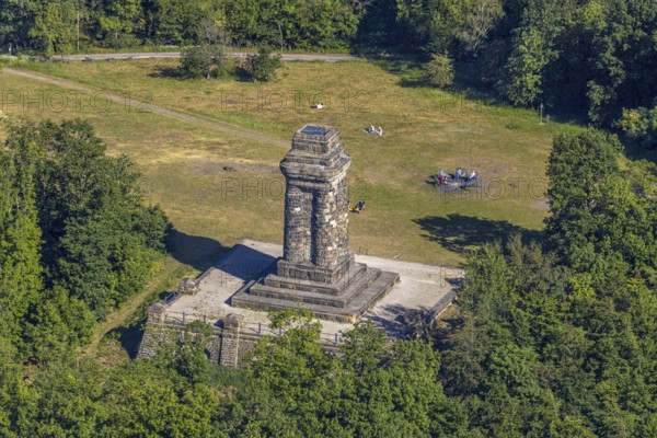 Aerial view, Bismarck Tower, Wehringhausen, Hagen, Ruhr area, North Rhine-Westphalia, Germany, DE,