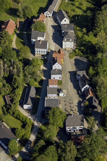 Aerial view, open-air museum Hagen, LWL, Hagen, Ruhr area, North Rhine-Westphalia, Germany, DE,