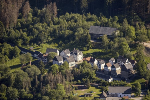 Aerial view, open-air museum Hagen, LWL, Hagen, Ruhr area, North Rhine-Westphalia, Germany, DE,