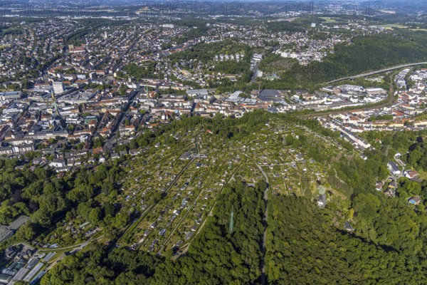 Aerial view, allotment garden association Goldberg, local view Hagen-Mitte, Oberhagen, Mittelstadt,