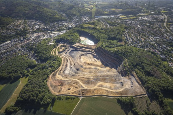 Aerial photograph, Steltenberg quarry, Hohenlimburg lime works, Hagen-Hohenlimburg, Ruhr area,
