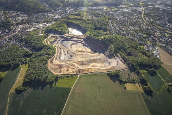 Aerial photograph, Steltenberg quarry, Hohenlimburg lime works, Hagen-Hohenlimburg, Ruhr area,