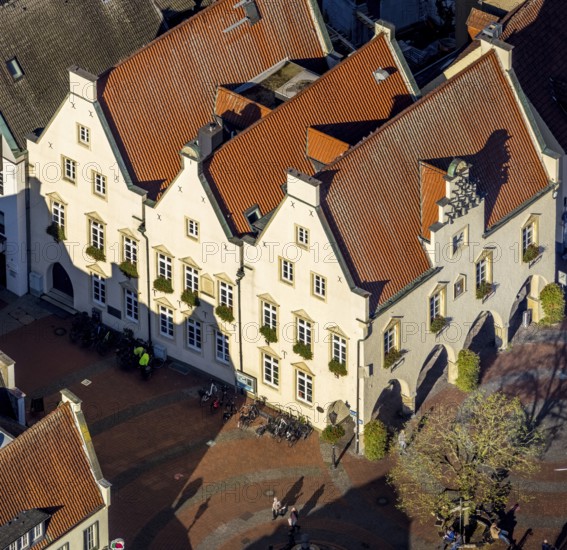 Aerial view, old town hall, Haltern town, Haltern am See, Ruhr area, North Rhine-Westphalia,